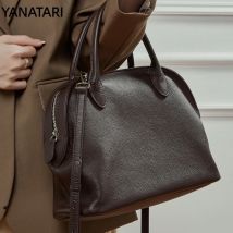 YANATARI genuine leather large capacity minimalist tote bag women top layer cowhide luxury Fashion handbag high-end shoulder bag
