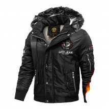 Winter Men's Down Padded Jacket Fashion Men Fur Collar Cotton Thick Warm Parkas Men Windbreaker Thermal Hooded Coats Clothing