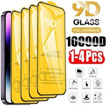 Pellicola salvaschermo in vetro temperato 9D per iPhone 16 Pro Max 17 16e 15 14 13 12 11 Vetro protettivo per iPhone X XR XS Max 7 8 Plus