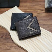 2024 neue personal isierte Pause kurze einfarbige einfache lässige Wickelt asche wesentliche Brieftasche für Geschäfts reisen Männer schwarz braun