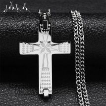 Luxus Herren schmuck Christus Kreuz Halskette Kette für Männer Edelstahl Hip Hop Punk Anhänger Halskette Glauben Party Schmuck