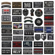 Outdoor Bag Accessories English Alphabet Embroidered Patch with Motivational Words MEDIC Morale Badge Hook Loop Backpack Patch