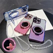 Custodia placcata antiurto con braccialetto di cristallo per Motorola Moto G10 G20 G30 G14 G24 G34 G54 G84 G52 G53 Custodia magnetica a specchio