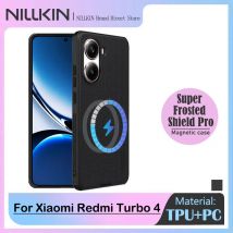 Custodia magnetica NILLKIN Frosted Shield per Xiaomi Redmi Turbo 4, opaca, resistente all'usura, antiscivolo, anti-impronte, vestibilità precisa