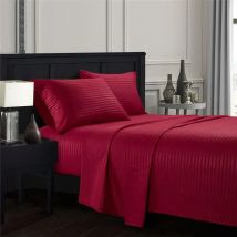 Set letto 3/4 pezzi con strisce spazzolate in rilievo, lenzuolo piatto, lenzuolo con angoli, federa, set di biancheria da letto per doppio, completo, Queen, King, cuscino Sham
