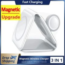 3-in-1 Magnetisches kabelloses Ladegerät für iPhone 14 13 12 Pro Max, Airpods und iWatch, schnelle kabellose Ladestation