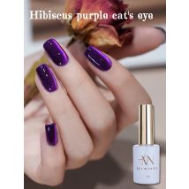 MIANEL 12ML Hibiscus Purple Cat Eye Gel Nail Polish Super Whitening Glass Beads Cat Eye Nails Purple Nials Blue Nails 1-12PCS