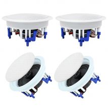Herdio 5.25 "4PCS Sistema di altoparlanti da soffitto Bluetooth con montaggio a incasso Potenza massima 600W Ottimo per umidi Interni Esterni Cucina Camera da letto