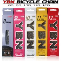 YBN Fahrradketten MTB Mountain Road Bike Ketten 11-Gang-Hohlfahrradkette 116 Glieder Silber S11S S12S für M7000 XT