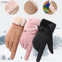 itariaZYAF Parqueütliche Damenhandschuhe, warm, Herbst, Winter, Radfahren, Outdoor, Sport, winddichte Handschuhe, Stickerei, Touchscreen, Vollfinger-Handschuhe