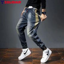 Herren Jeans Haremshose Mode Taschen Lose Passform Baggy Jeans Männer Stretch Retro Streetwear Entspannte Hose y2k ropa hombre