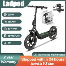 Electric Scooter Adult 500W Motor Range 30/45/80/KM With Basket 14Inch Wheels Smart APP Control For Grocery Shopping Pet Travel