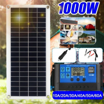 1000W Panel słoneczny 12V Ogniwo słoneczne z kontrolerem 60A 100A Ładowanie słoneczne do telefonu RV Samochodowa ładowarka MP3 PAD Zasilanie akumulatorów zewnętrznych