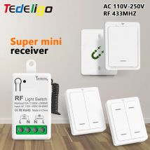 RF 433Mhz Wireless Light Switch 10A Mini Relay Receiver 1/2/4 Gang wall Panel Remote Control Interruptor For LED Lamp 110V 220V