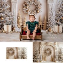 Winter elegante gewölbte Weihnachts wand Kulissen Kinder Familie Fotografie Kind Baby Fototermin Gold Bäume Hintergründe