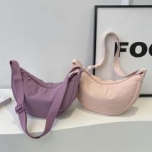 Borsa a tracolla da donna casual in nylon tinta unita Borse a tracolla femminili semplici di grande capacità Borsa da donna Hobos alla moda