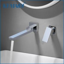 KEMAIDI rubinetto del bagno miscelatore per montaggio a parete con acqua calda e fredda rubinetto per lavabo 360 vasca con beccuccio girevole con maniglia moderna a leva singola