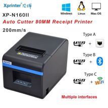 Xprinter corta automáticamente 80 mm impresoras de recibos sensibles al calor 200 mm / s impresoras de billetes de alta velocidad, con rollos de papel USB + Lan o USB + BT o USB + WIFI - 1