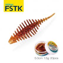 WEIHAI FSTK Angeln Wurm Köder Weicher Köder Wobbler 1,5g 5cm 20 stücke/Glas Casting Angeln Lockt Pesca karpfen Angeln Bass Künstliche Köder