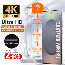 1-2PCS 8K Staubfreies Glas Für Samsung S25 S24 Ultra HD Oleophobe Beschichtung Screen Protector für Samsung S25 S24 Plus
