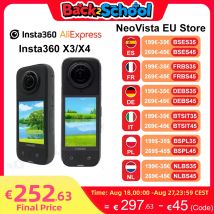 【Envío desde la UE】Insta360 X3/X4 -Cámara de acción 360 resistente al agua con sensores de 1/2" 48MP, vídeo HDR activo 5.7K 360, foto de 72MP 360