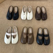 Bailamos Toe Split Women Flats Round Toe Retro Single Shoes Casual Soft  Mary Janes Shoes Tabi Ninja Moccasins Soft Slippers