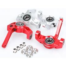GTBRacing CNC-Aluminium-Vorderspindel-Lenkblock für RC-Car 1/5 LOSI DBXL DBXL-E/2.0 MTXL Upgrade-Teil (Silber/Rot)