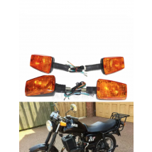 Left/Right E3 Emark 12V Motorcycle Front Rear Turn Signal Indicator Lights Blinker Flashers Amber Yellow Lamp For MZ ETZ 251