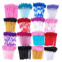 YGirlash 50Pcs Lash Swans Crystal Eyelash Applicator Jednorazowy diamentowy uchwyt Nylonowe różdżki do tuszu do rzęs Pędzel Narzędzia kosmetyczne