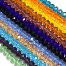 3/4/6/8/10mm Colore Trasparente Sfaccettato di Cristallo Rondelle Perle di Vetro Allentato Del Distanziatore Abaco Perline Per Creazione di Gioielli FAI DA TE collana braccialetto