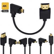 4K * 2K 60Hz HDMI-compatible to Micro HDMI-Compatible 90 Degree High-Definition High-Speed Ultra-Thin Cable for Digital Cameras