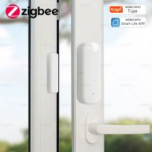 Tuya Zigbee Sensore porta Sensore di contatto finestra Rilevatore aperto chiuso Allarme casa intelligente Protezione di sicurezza funziona con Smart Life