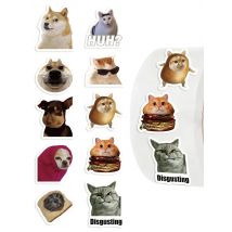500pcs/roll Funny Cats Dogs MEME Cartoon Graffiti Stickers DIY Phone Guitar Laptop Notebook Suitcase Waterproof Sticker Kids Toy