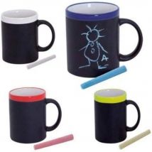 Lote de 12 Tazas de Pizarra para Colorear Pintar + 12 Tizas en Caja Regalo - Regalos, detalles y recuerdos originales para Niños Adolescentes Bodas, Comuniones, Fiestas de cumpleaños, graduaciones,