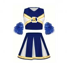 Frauen sexy Cheerleader Uniform Kostüm Rock Pompons Bühne Musik Performance Party Party Student Kleid Weihnachten Halloween