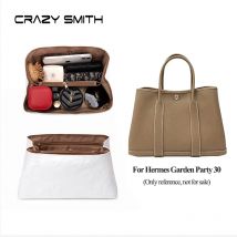 CRAZYSMITH Dupont Papiertüten-Organizer für Hermes Garden Party 30, Handtasche, innere Geldbörse, Einsatz, tragbare Make-up-Tasche, Stützformer