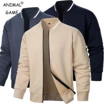 Herren-Freizeitjacke, leichte Sweatshirts, lockere Varsity-Bombermäntel mit Reißverschluss, Outdoor-Streetwear, Steh-Winterjacke für Herren