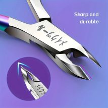 Premium Rainbow Cuticle Trimmer Stainless Steel Nail Care Scissors for Manicure & Pedicure Dead Skin Removal, Home Use