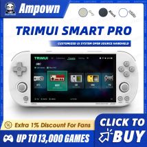 Trimui Smart Pro Handheld Game Console 4.96'' IPS Screen Linux System Joystick RGB Lighting Trimui Retro Video Game Console Gift