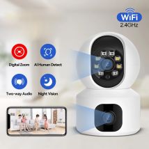 1080P Dual Lens WiFi Kamera Smart Dual-Screen Baby Monitor Nachtsicht Tracking Erkennung Home Security Video Überwachung cam