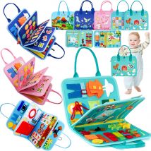 Montessori Libro occupato Giocattoli educativi per bambini Attività portatile Tavola da viaggio Abilità motorie fini Giocattoli per l'apprendimento dell'educazione precoce