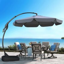 10 Fuß großer, verstellbarer Outdoor-Sonnenschirm mit breitem Schirm, kommerzieller Terrassenschirm für Garten oder Poolbereich