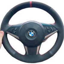 Weiche Wildleder Auto Lenkrad Abdeckung Für BMW E60 E61 530d 545i 550i E63 E64 630i 645Ci 650i Leder Geflecht Für lenkrad