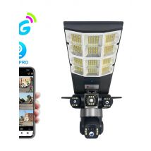 Solar WIFI Street Light HD Camera 15MP 10X Zoom Three Lens Recording Humanoid Tracking Outdoor Cameras LED Lamp Remote Control