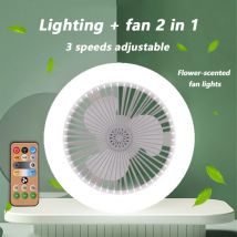 Lampada per ventilatore da soffitto con telecomando a risparmio energetico 2 In 1 lampada decorativa a LED muto con rumore inferiore E27 dimmerabile infinitamente 85-265V