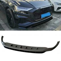 Frontstoßstangenspoilerlippe für Audi Q8 SQ8 Sline 2019 2020 2021 2022 2023, glänzend schwarz/Carbonfaser-Look, unterer Splitterschutz