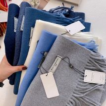 2024 Winter Wolle Schal Für Frauen Lange Warme Kaschmir Schals Hijab Solide Dame Schal Wrap Weibliche Pashmina Bandana Kopf Schals neue