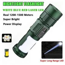 Torcia tattica a lungo raggio torcia LED ad alta potenza ricaricabile tramite USB lampada a luce forte lanterna portatile esterna impermeabile