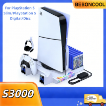 BEBONCOOL S3000 RGB Vertikaler Ständer Kühlstation Controller Ladegerät für PlayStation 5 Slim/PlayStation 5 Digital/Disc