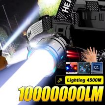 2025 Nuovo faro LED ad alta potenza da 800 W 10000000 Lanterna da caccia da lavoro da campeggio all'aperto con zoom super luminoso LM